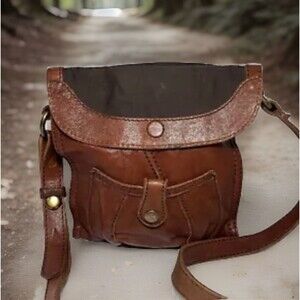 Lucky Brand Boho Y2K Mini Abbey Road Crossbody Leather Bag Maple
